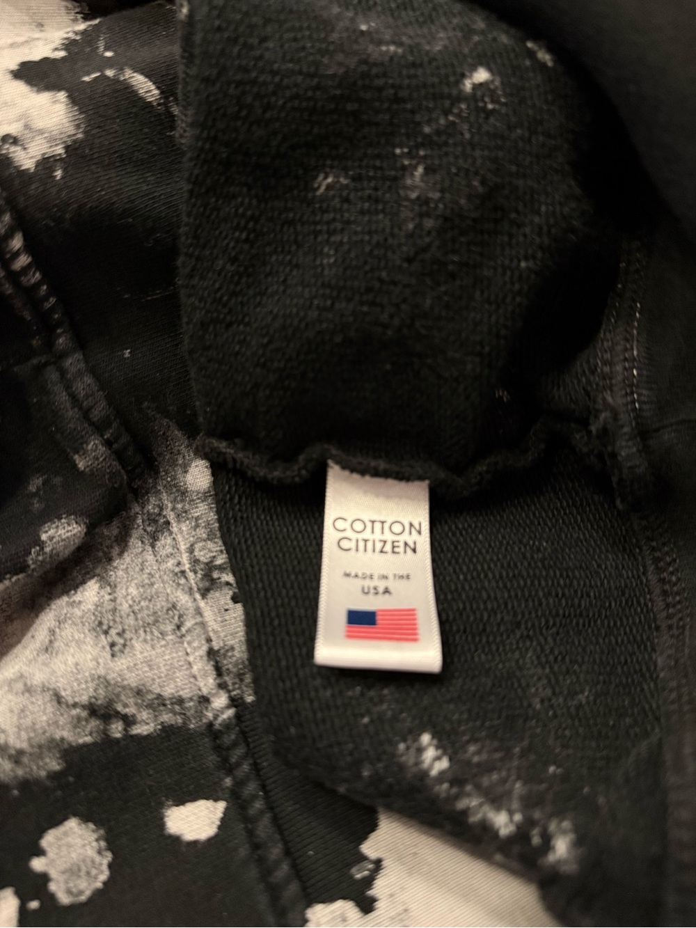 Cotton Citizen Black & White Bleach-Effect Crew Sweatshirt - Picture 4 of 5